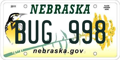NE license plate BUG998