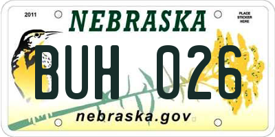 NE license plate BUH026