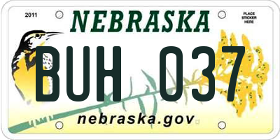 NE license plate BUH037