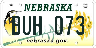 NE license plate BUH073