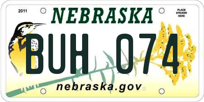 NE license plate BUH074