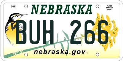 NE license plate BUH266