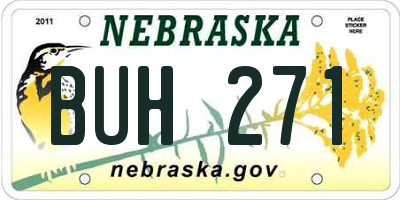 NE license plate BUH271