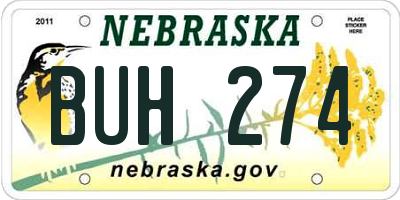 NE license plate BUH274