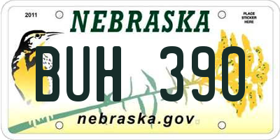 NE license plate BUH390