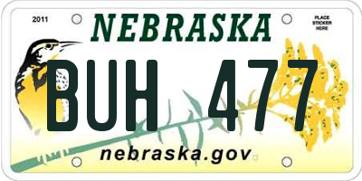 NE license plate BUH477