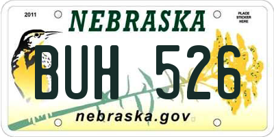 NE license plate BUH526
