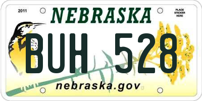 NE license plate BUH528