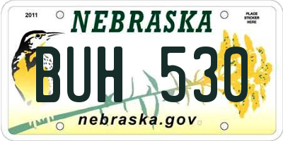 NE license plate BUH530