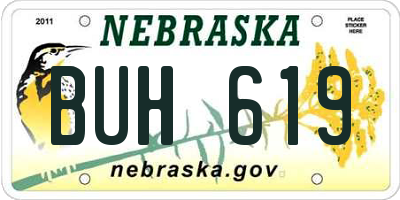 NE license plate BUH619