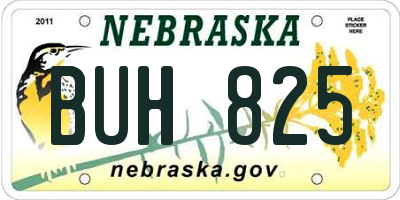 NE license plate BUH825