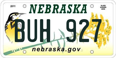 NE license plate BUH927