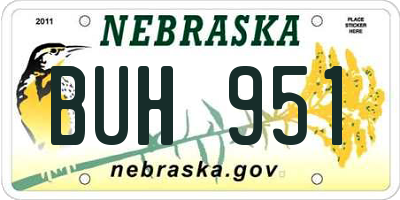 NE license plate BUH951