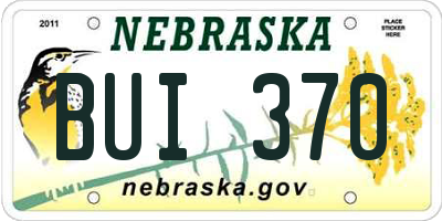 NE license plate BUI370