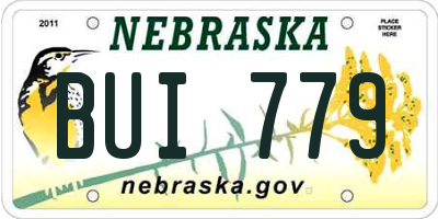 NE license plate BUI779