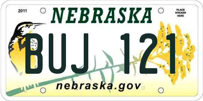 NE license plate BUJ121