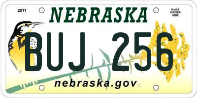 NE license plate BUJ256