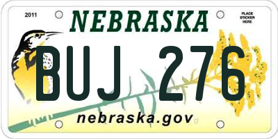 NE license plate BUJ276