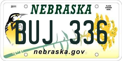 NE license plate BUJ336