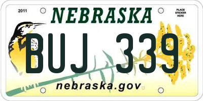 NE license plate BUJ339