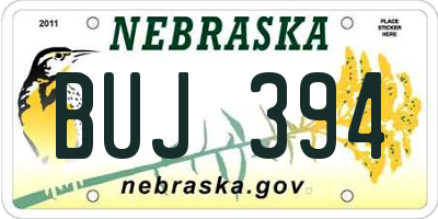 NE license plate BUJ394