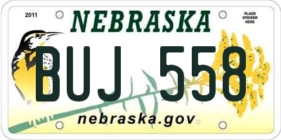 NE license plate BUJ558