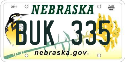 NE license plate BUK335