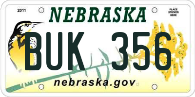 NE license plate BUK356