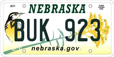 NE license plate BUK923