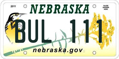 NE license plate BUL111