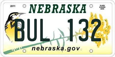 NE license plate BUL132