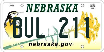 NE license plate BUL211