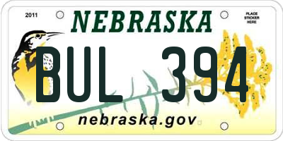 NE license plate BUL394