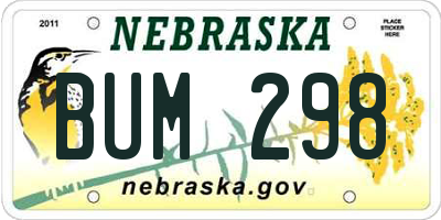 NE license plate BUM298