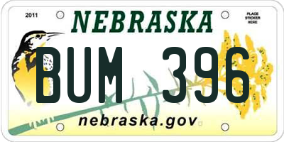 NE license plate BUM396