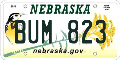 NE license plate BUM823