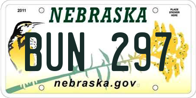 NE license plate BUN297
