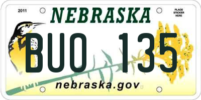 NE license plate BUO135