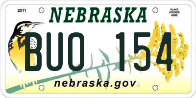 NE license plate BUO154