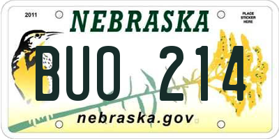 NE license plate BUO214