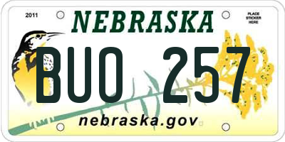 NE license plate BUO257