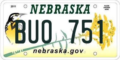 NE license plate BUO751