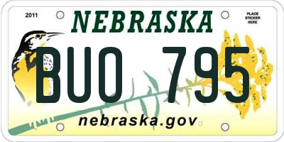 NE license plate BUO795