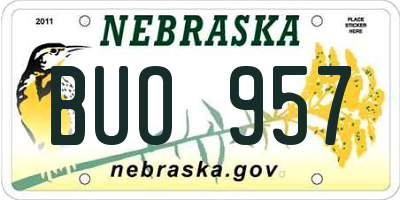 NE license plate BUO957