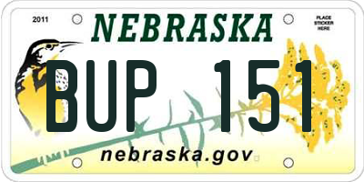 NE license plate BUP151