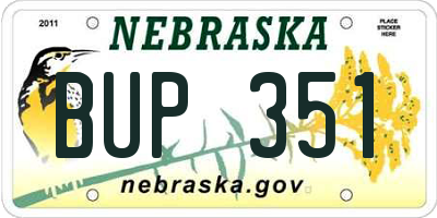 NE license plate BUP351