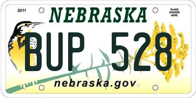 NE license plate BUP528
