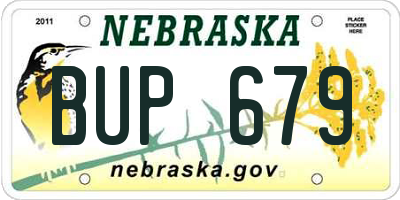 NE license plate BUP679