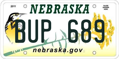 NE license plate BUP689