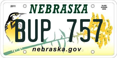 NE license plate BUP757
